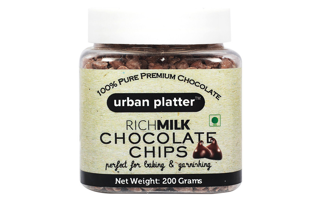 Urban Platter Rich Milk Chocolate Chips   Jar  200 grams